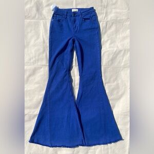 Shyanne Bright Blue Denim Skinny Super Flare Jeans Western Rodeo Casual 25W